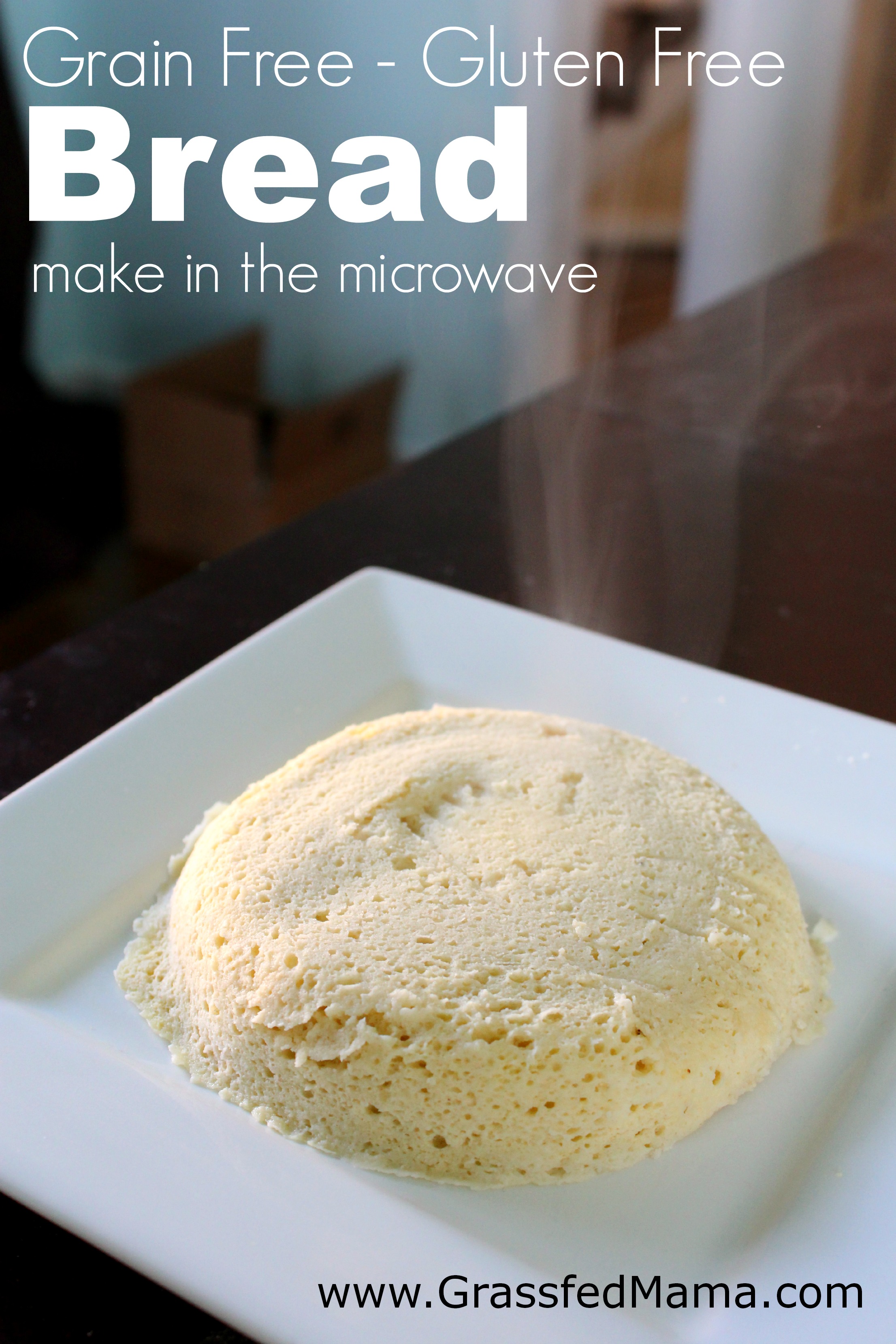 Microwaved gluten free grain free bread, quick gluten free bread, almond flour bread