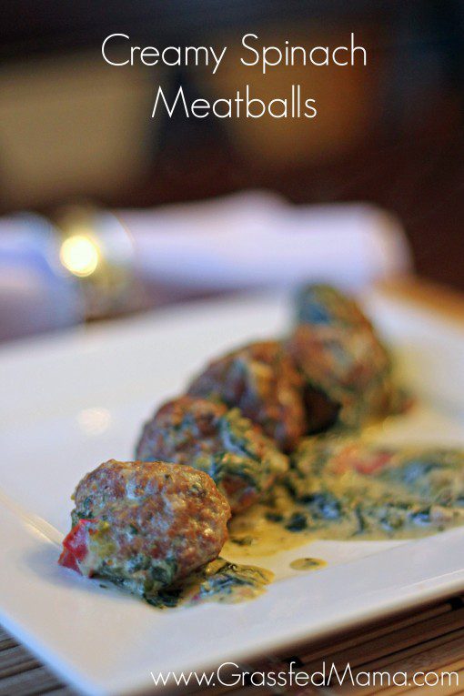 crockpot creamy spinach and meatballs 