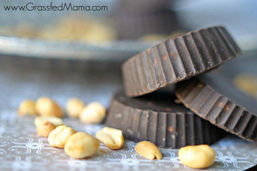 Homemade dark chocolate peanut clusters