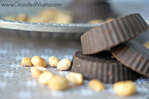 Homemade dark chocolate peanut clusters