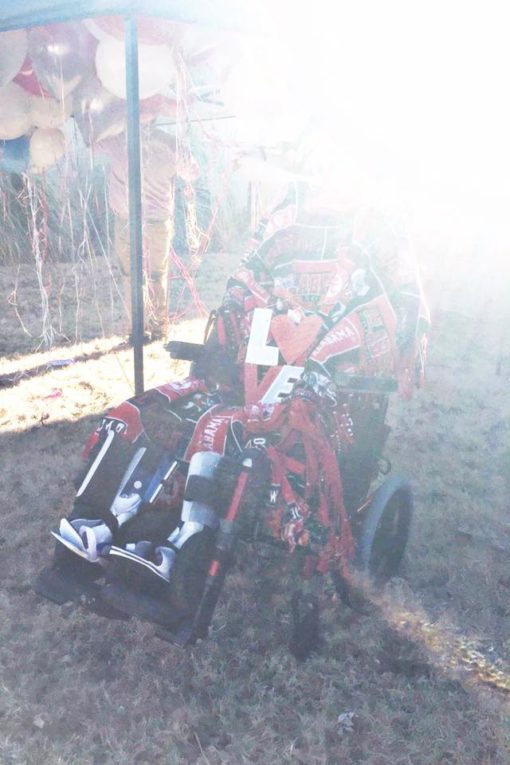 Josh's empty wheelchair